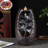 Backflow Incense Burner Waterfall Ceramic Smoke Mountain River Handicraft Incense Censer Holder Home