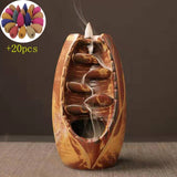 Backflow Incense Burner Waterfall Ceramic Smoke Mountain River Handicraft Incense Censer Holder Home