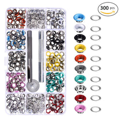 300PCS 5MM Metal Eyelet Buckles + Mounting Tools