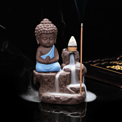 Creative Home Decor The Little Monk Censer Small Buddha Backflow Stick Incense Burner Home