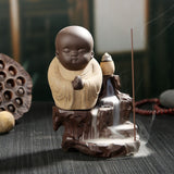 Creative Home Decor The Little Monk Censer Small Buddha Backflow Stick Incense Burner Home
