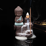Creative Home Decor The Little Monk Censer Small Buddha Backflow Stick Incense Burner Home